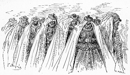 Las Dueñas Barbadas, ilustración de Gustavo Doré para El Quijote